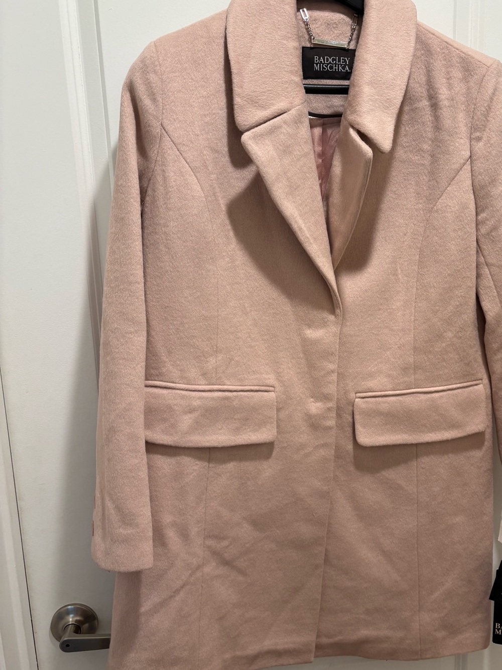Badgley Mischka Dusty Blush Single-Breasted Peacoat